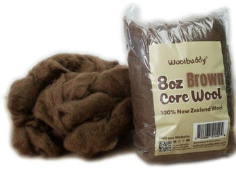 8 oz Brown Corriedale Wool Roving - New Zealand Felting Supplies