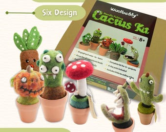 Needle Felting Cactus Kit Bundle – Woolbuddy DIY Felt Succulent Craft for Beginners