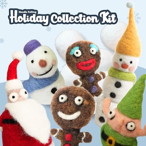Needle Felting Kit Christmas, DIY Decors, Felting Kit for Beginners, Holiday Ornament Kit, Needle Felting Kit Beginner, Craft Kit