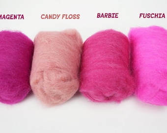 1 oz Pink Corriedale Wool Roving - New Zealand Felting Supply
