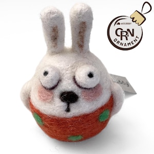 White Rabbit Ornament, Bunny Toy, Needle Felted Bunny, Rabbit Lover Gift, Kids Room Decor, Gift for Kids, Easter Ornament, Home Decorations
