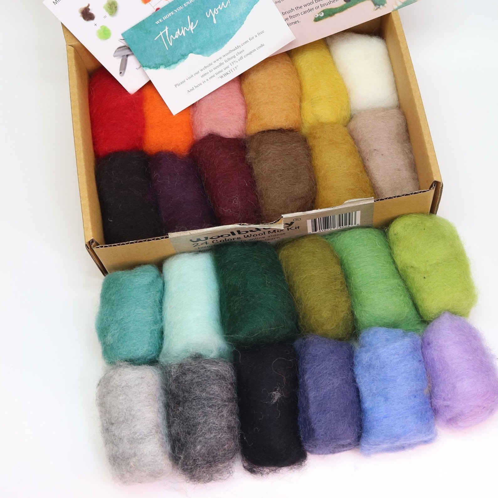 24 Colors Wool Kit Wool Roving instruction Teach You How to Etsy Canada