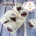 Organic Wool Dryer Balls, Monster Design, Reusable, Eco-Friendly
