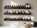 Modern Floating Metal Shelf – Wall Mounted Kitchen Spice Rack, Minimalist Storage Organizer
