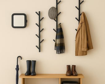 Wandgarderobe aus Metall - Minimalistische Haken für Hüte, Handtücher und Kleidung, Eingangswand-Organizer