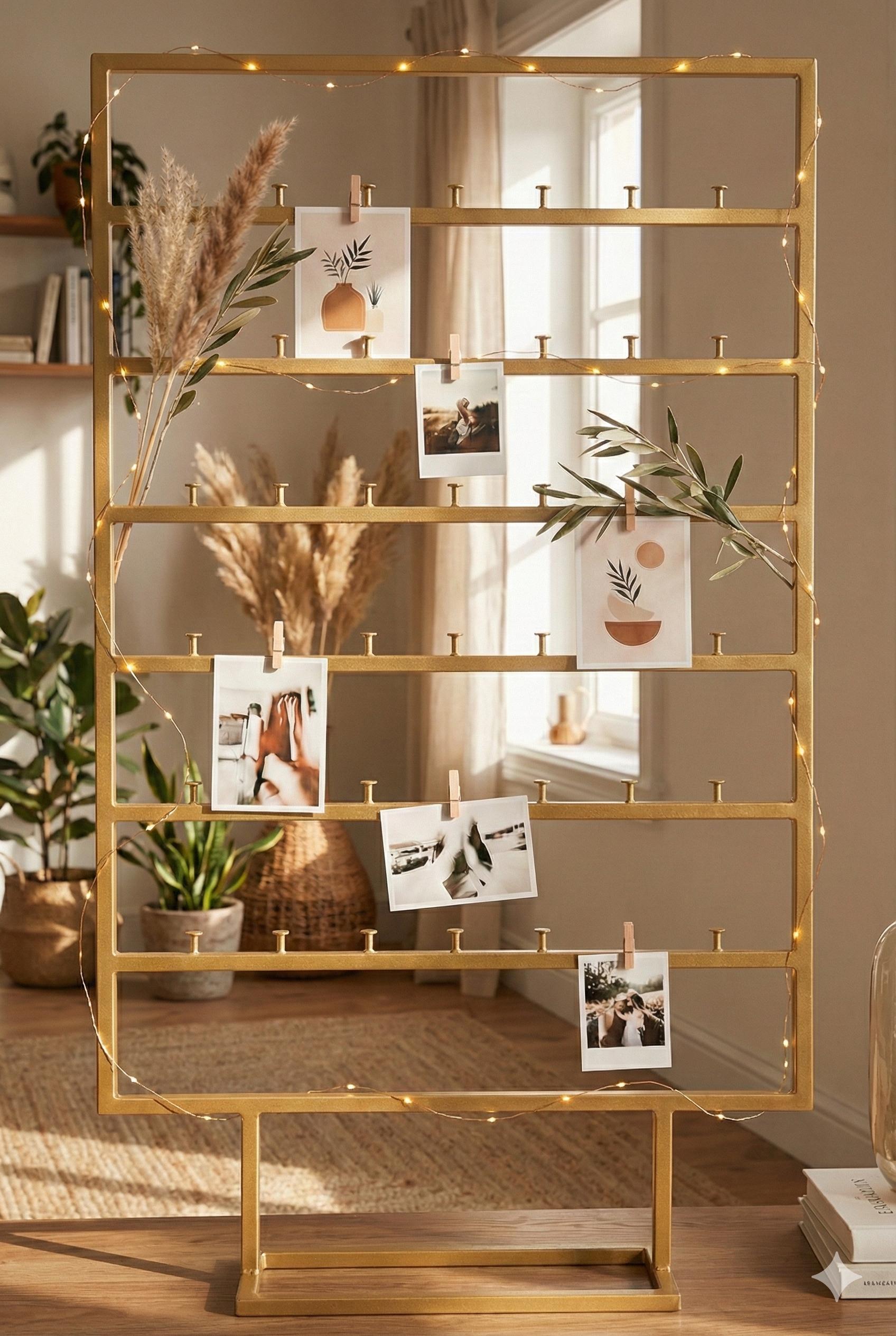 Photo Keeping Stand Freestanding Photo Display Stand With Clips – Metal Picture Holder ...
