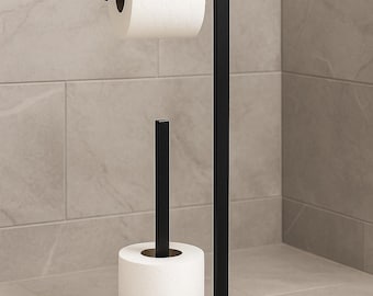 Portarrollos de papel higiénico de pie, moderno, minimalista e industrial.