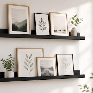 Metal Picture Ledge Shelf, Floating Display Shelf, Gallery Wall Frame Ledge, Modern Wall Decor, Nursery Book Ledge, Custom Size