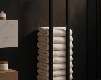 Modern Wall Mounted Metal Towel Rack – Minimalist Bathroom Organizer