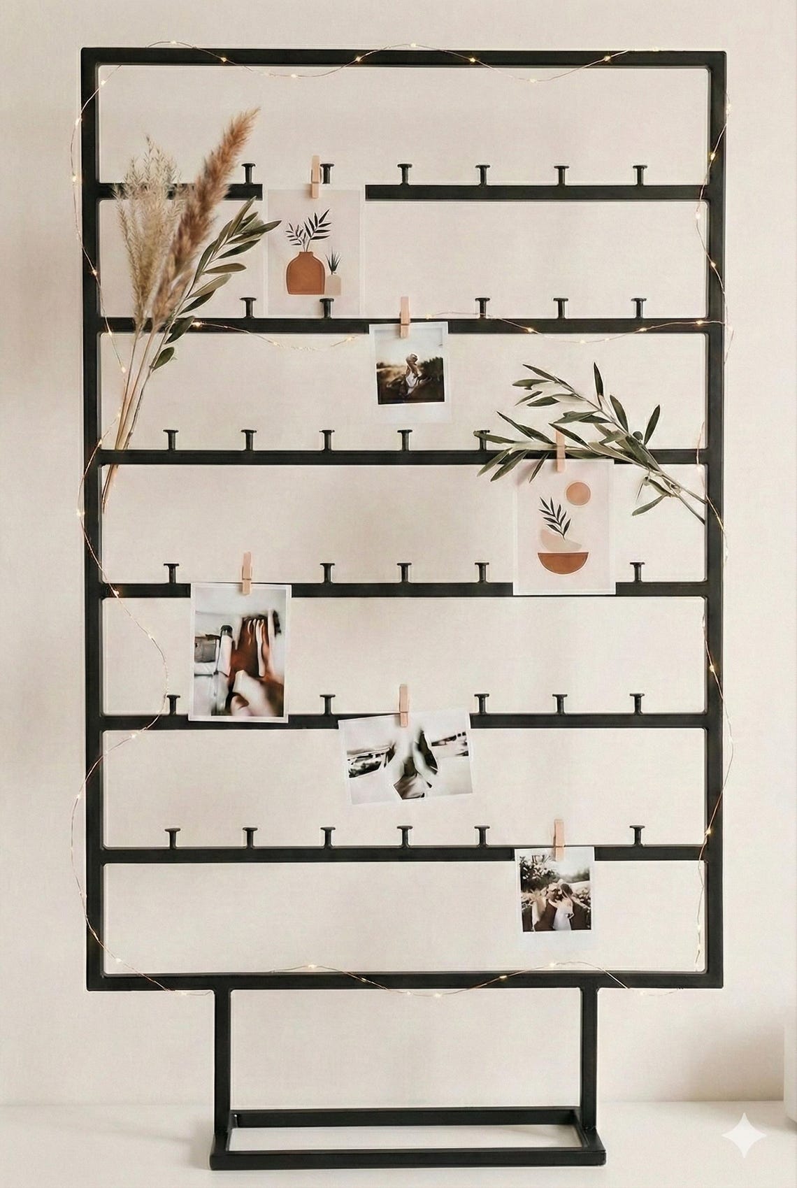 Photo Keeping Stand Freestanding Photo Display Stand With Clips – Metal Picture Holder ...