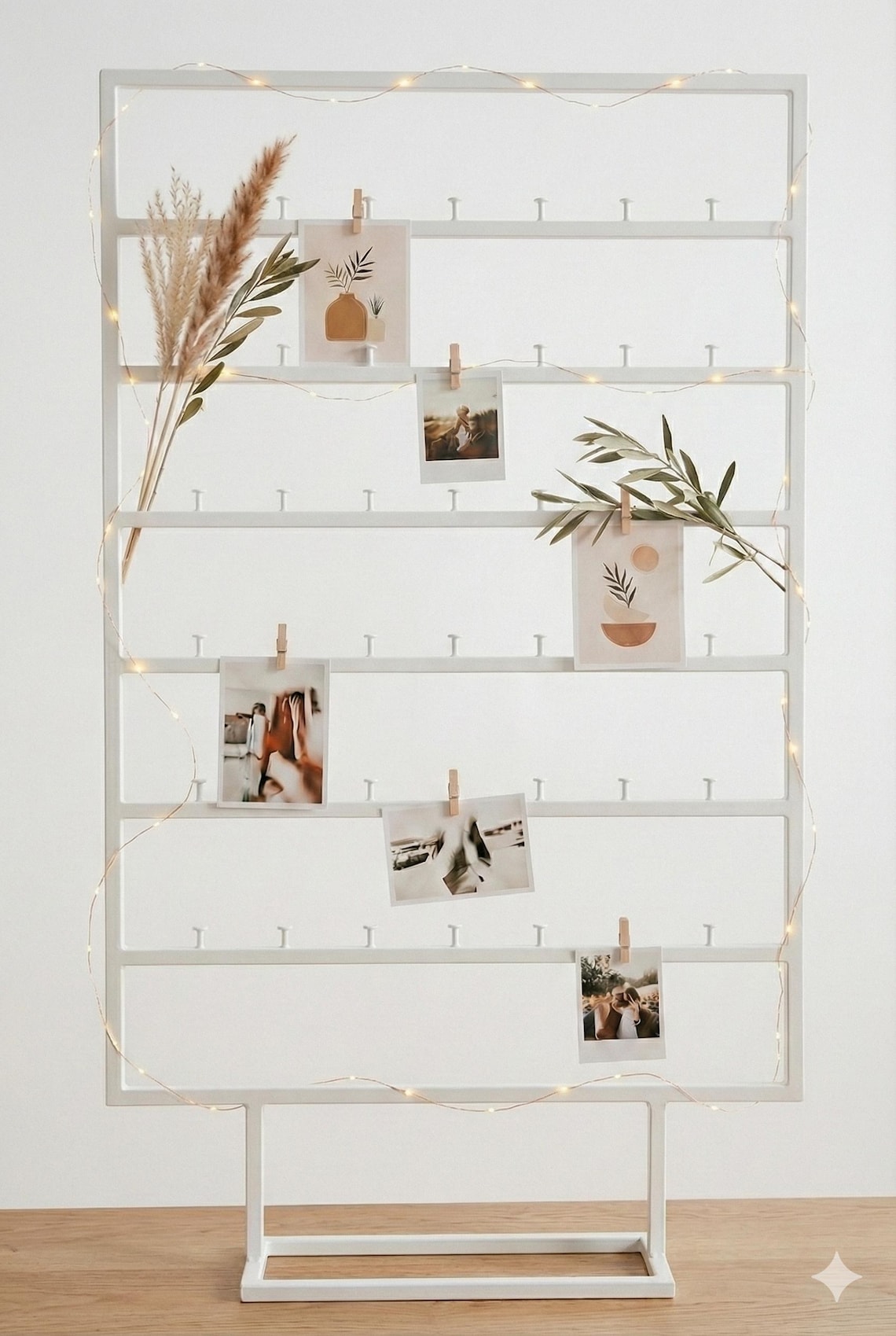 Photo Keeping Stand Freestanding Photo Display Stand With Clips – Metal Picture Holder ...