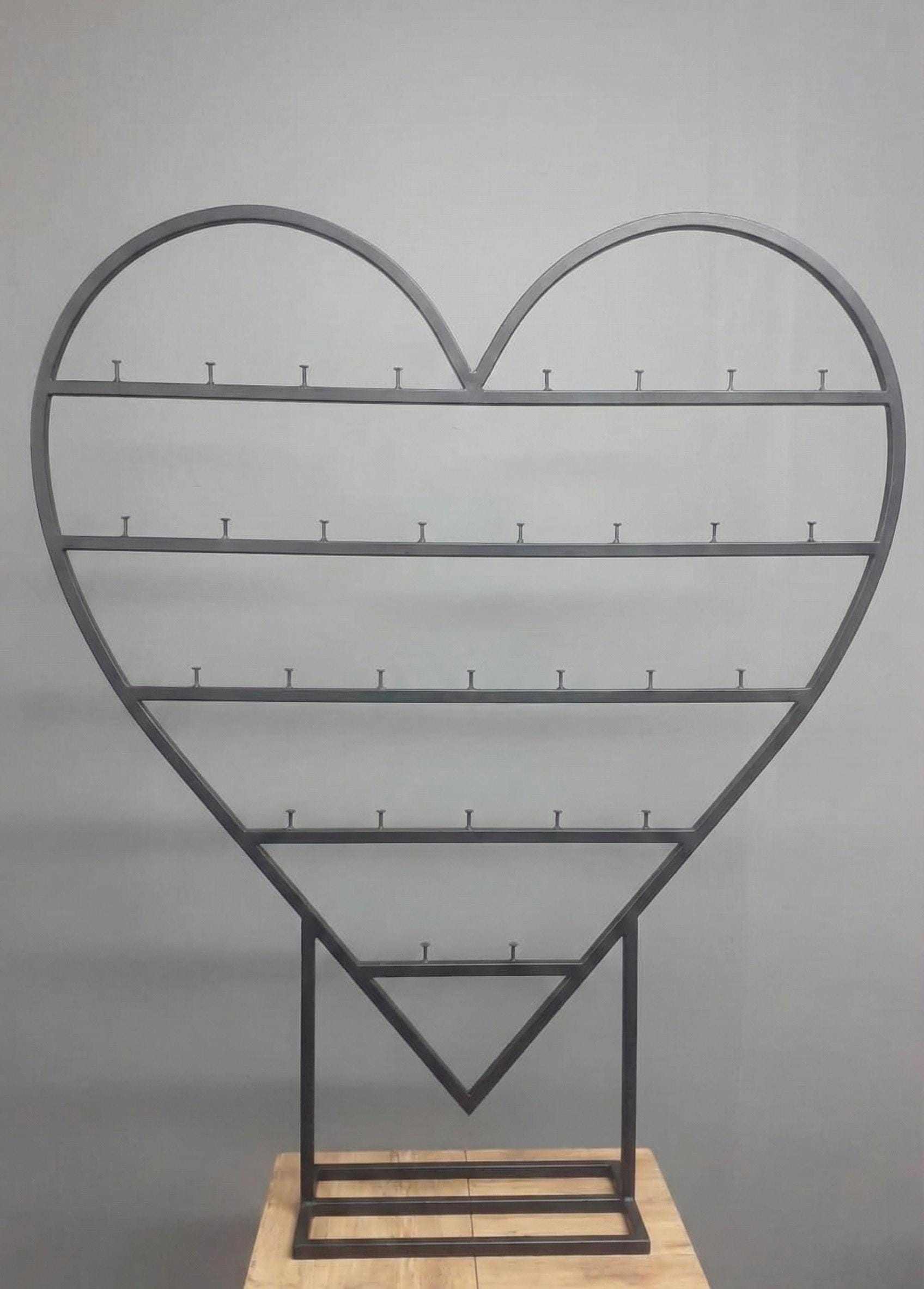 Heart Shaped Metal Display Stand, Romantic Photo Holder With Hooks ...