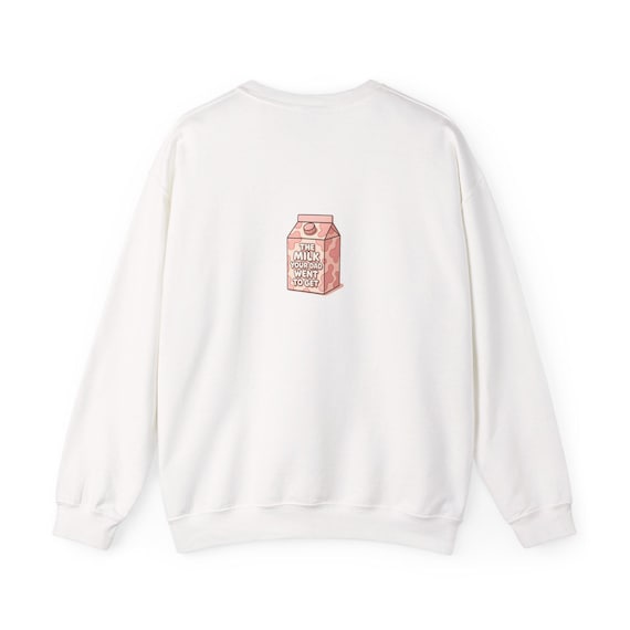Milk-themed Unisex Heavy Blend Sweatshirt, Cozy Crewneck, Cute
