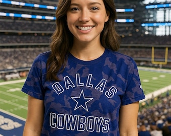 Dallas Cowboys Acid Wash Tee Vintage Game Day Shirt Bleach Dyed Football Fan
