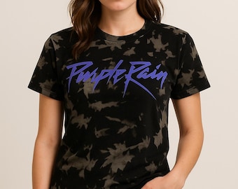 Prince Purple Rain Acid Wash Tee Vintage Concert Shirt Bleach Dyed 80s Music Lover