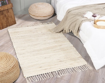 Hand Braided Jute Rug: Natural Rectangular Rug - Eco-Friendly