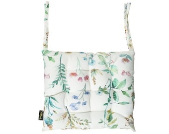 Water-Resistant Garden Chair Pad: Floral Bench and chair cushion with Ties