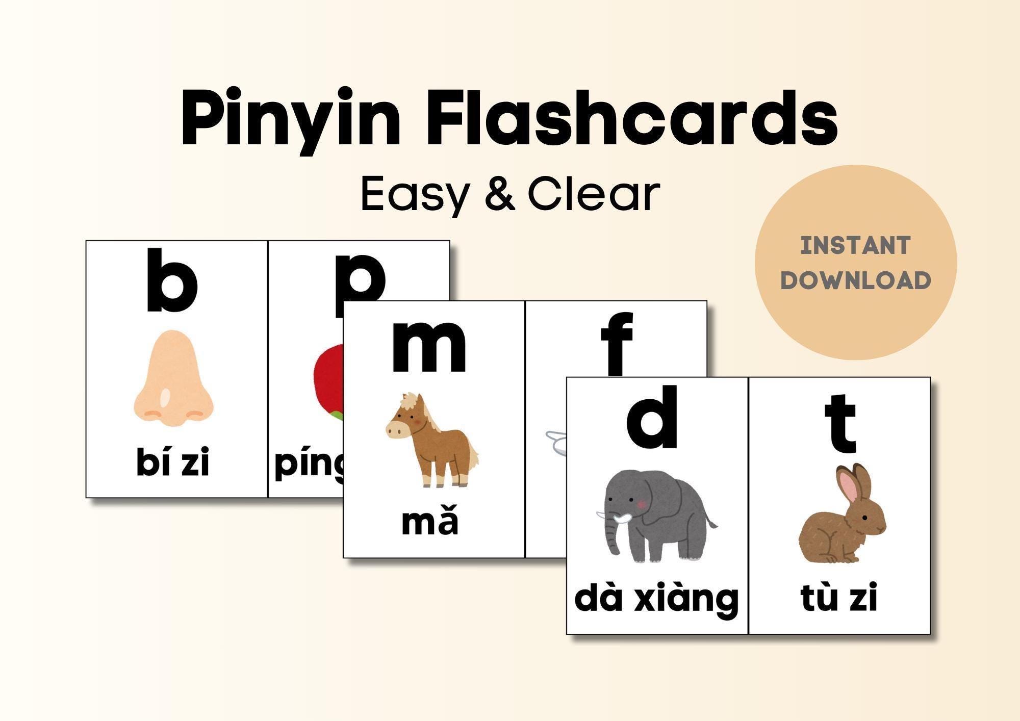 Mandarin Pinyin Printable Flashcards for Beginner Learners - Etsy