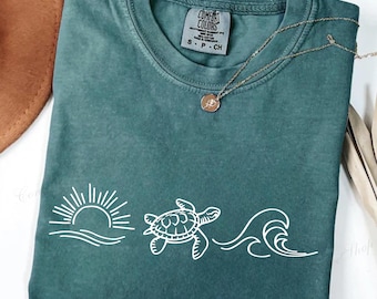 Comfort Colors Ocean Turtle Shirt: Beach Bum Summer Tee
