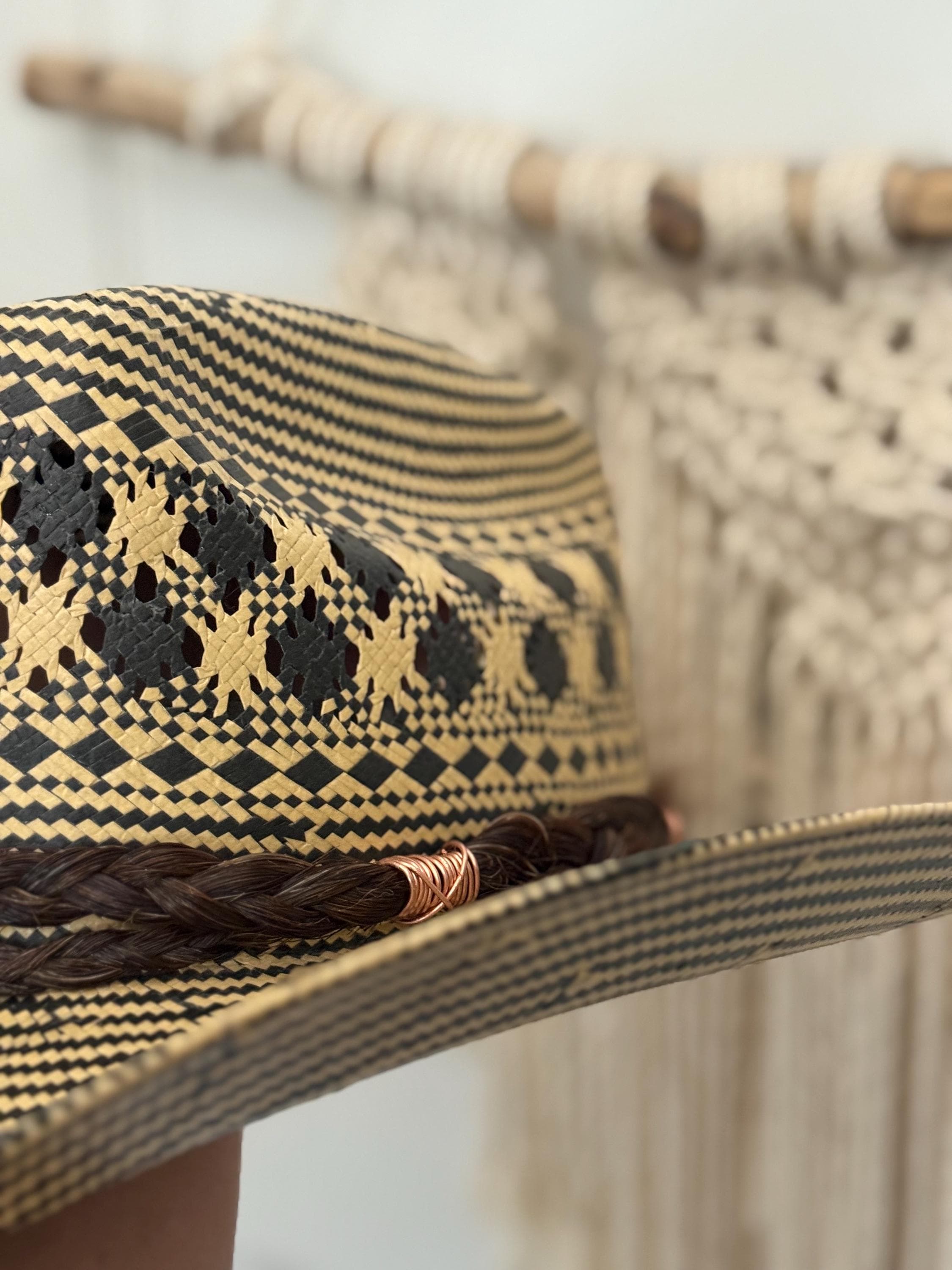 Bandeau pour chapeau de cow-boy, bandeau en crin
