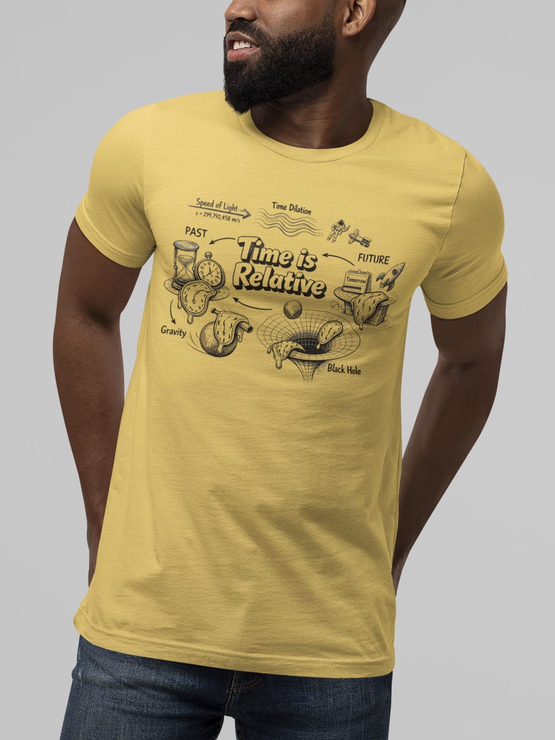 Time Os Relative Time is Relative T‑shirt • Einstein Relativity Tee • Physics Science ...