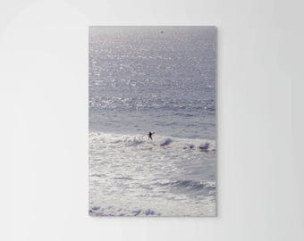 Surfing Canvas Print, Ocean Photography, Coastal Wall Art