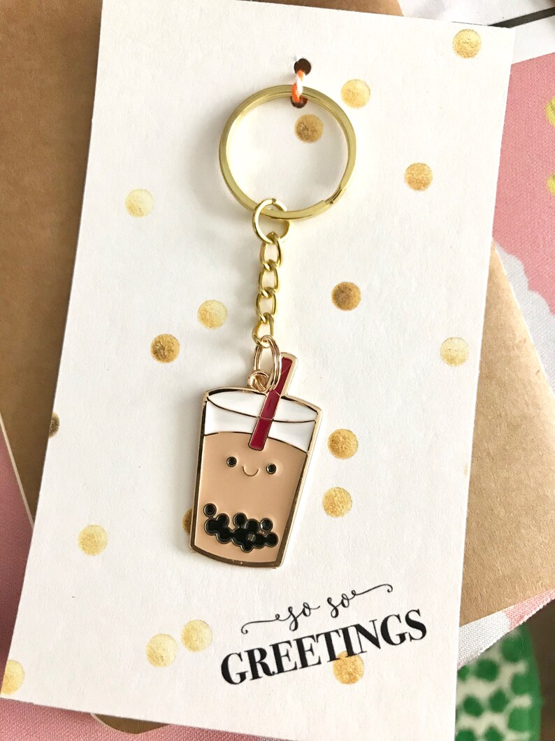 Cute Bubble Tea Keychain Etsy
