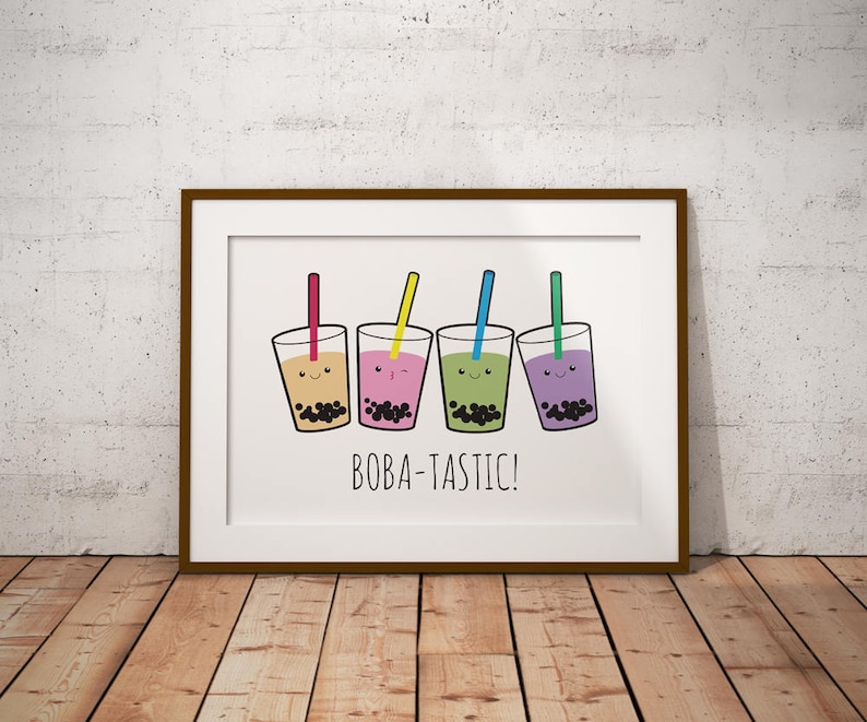 Cute Bubble Tea Prints, 8x10 prints image 4