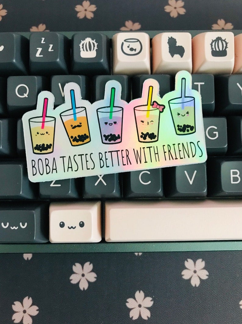 Cute Bubble Tea Sticker Vinyl Die Cut Sticker Matcha Tea Etsy