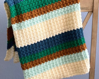 Small Boba Blanket (green tea) - 100% handmade crochet blanket