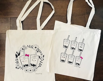 Bubble Tea, Boba Tea Tote Bags