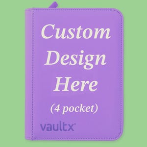 Custom TCG Binder – 4-Pocket Album with Custom HTV Vinyl Design & Mock-Up Approval