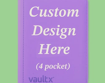Custom TCG Binder – 4-Pocket Album with Custom HTV Vinyl Design & Mock-Up Approval