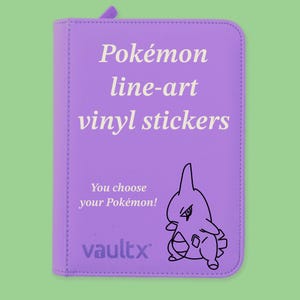 Line-art trading card binder vinyl stickers