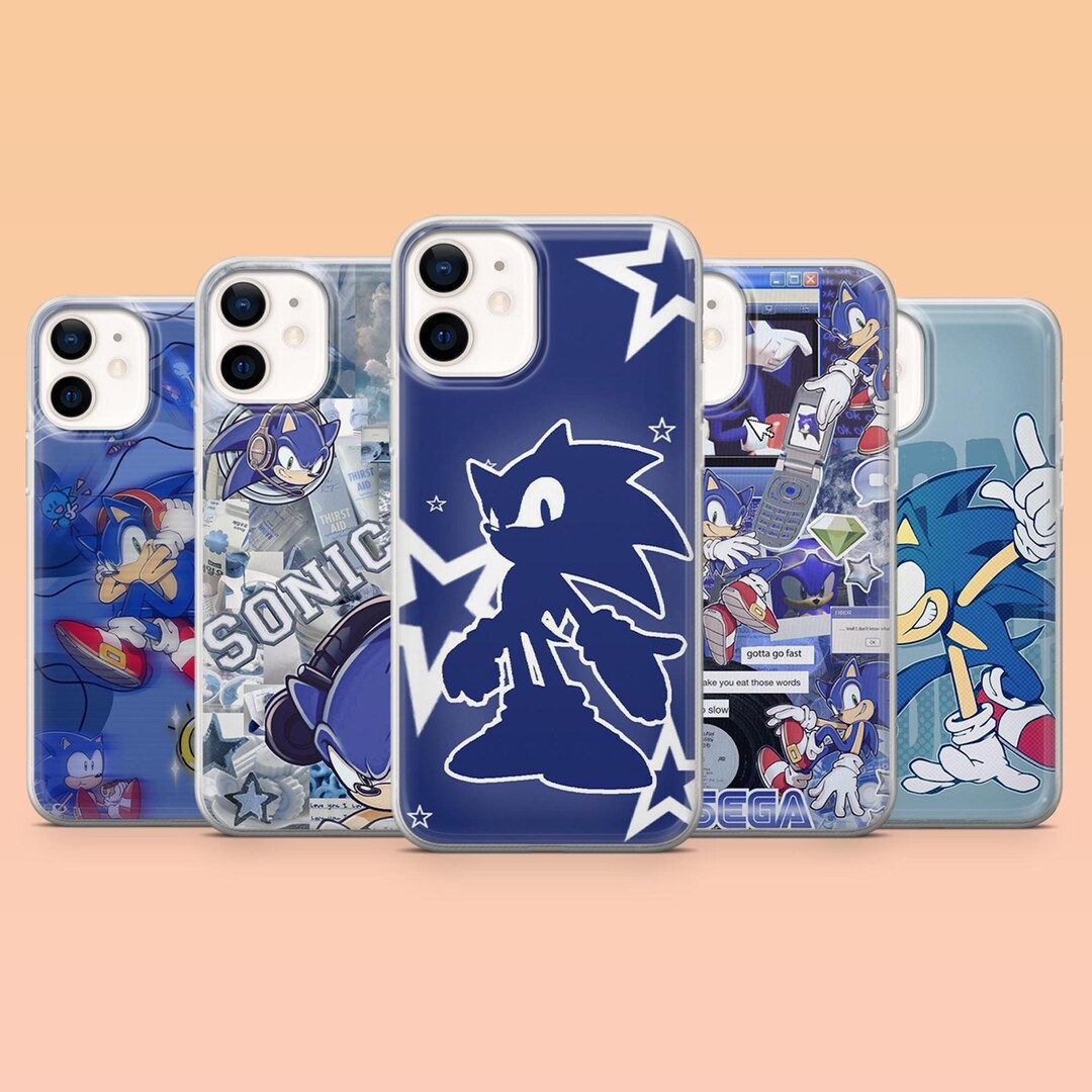 Sonic Phone Case Retro Blue Hedgehog Cover for iPhone 16E, 15, 14, 13 ...