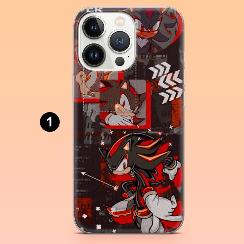 Shadow the Hedgehog Phone Case Sonic Rival Cover for iPhone 16E, 15, 14 ...