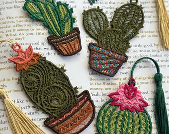 Marcador de cactus, Marcador de planta, Marcador de encaje, Marcador, Bookish