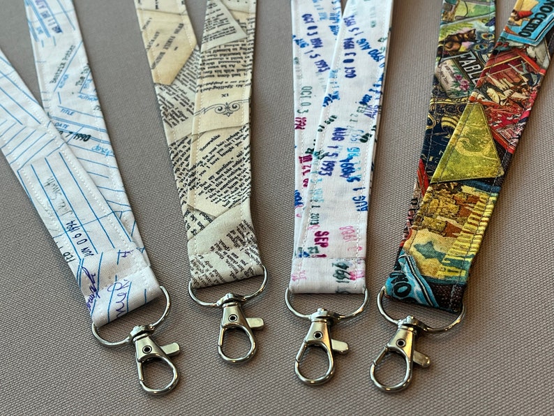 Book Themed Lanyard, Librarian Lanyard, Teacher Lanyard, Teacher Badge Holder afbeelding 3