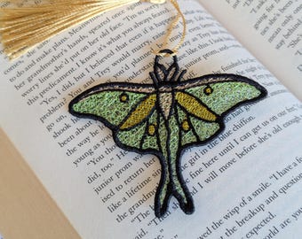 Marcapáginas de encaje de Luna Moth, The Last of Us, Brujería, Aire libre, Naturaleza, Gótico, Estilo rústico, Entusiasta de los insectos, Regalo, Marcapáginas, Literario