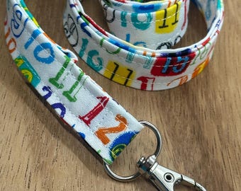 Cordón de números, cordón para profesor de matemáticas, cordón para profesor, regalo para profesor