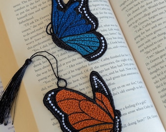 Marcapáginas de encaje de mariposa, mariposa monarca, mariposa morfo azul, primavera, amante de la naturaleza, regalo, marcapáginas, aficionado a los libros
