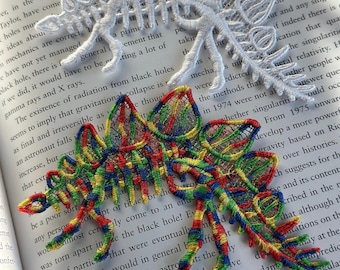 Marcador de dinosaurio, Stegasaurus, Dino, Marcador de encaje, Marcador, Bookish