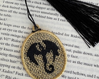 Marcapáginas Mini Dragon Cameo, Cuarta Ala, Tormenta de Ónix, Jinete de Dragón, Romance, Fantasía