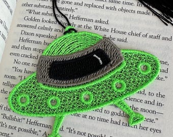 Marcador de nave espacial OVNI, Fanático de la ciencia ficción, Extraterrestres, Verde neón, Ciencia ficción, Área 51, Abducción,