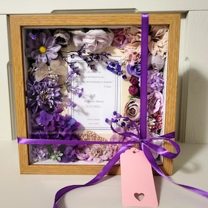 Personalisierter Hochzeitsrahmen mit 3D-Blumen und Zitat – Handgemachtes Geschenk für Paare, Hochzeitsandenken, individuelle Wohndekoration