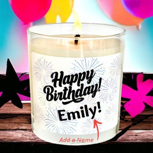 オリジナルバースデーキャンドル - メッセージ入りオリーブワックスギフト、彼女、友人、お母さん、姉妹への誕生日プレゼントにふさわしい、贅沢な香りのキャンドル