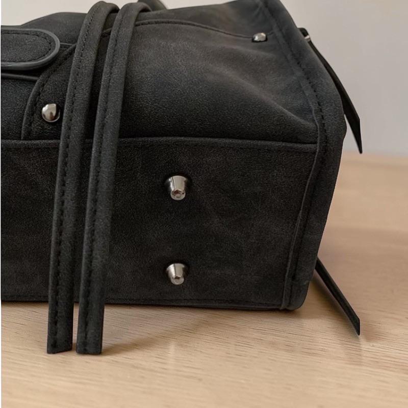 Y2K Grunge Shoulder Bag | Lace up Tote, Moto Punk Handbag, PU