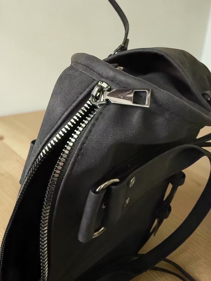 Y2K Grunge Shoulder Bag | Lace up Tote, Moto Punk Handbag, PU