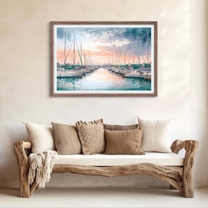 Harbor, Sailboat & Beach Wall Art – Nautical Printable for Home Decor - Watercolor Art - Mothers day gift - Father’s Day gift - Digital