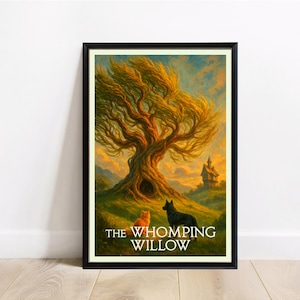 The Whomping Willow Travel poster - Zweinstein magische boom Art Print - marauders kaart decor - tovenaarswereld digitale download